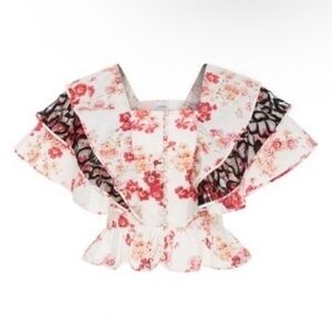 Jill Stuart Renee Floral Cotton Poplin Blouse